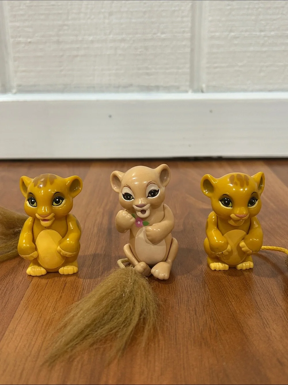 Mattel Yellow & Beige Plush-Tail Animal Pull Toys